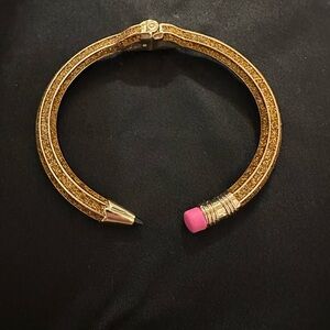 Betsey Johnson Gold and Pink Pencil Bracelet